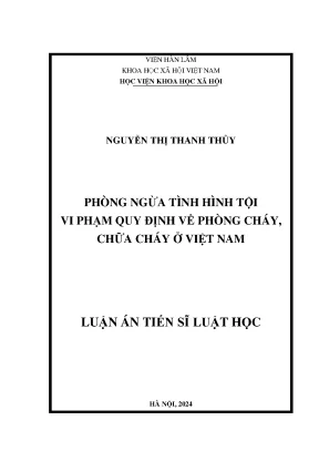Phòng ngừa tình hình tội vi phạm quy định về phòng cháy chữa cháy ở việt nam