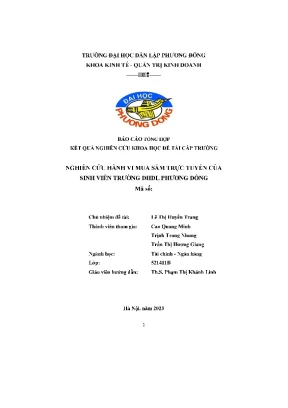 Nghiên cứu hành vi mua sắm trực tuyến của sinh viên trường đhdl phương đông