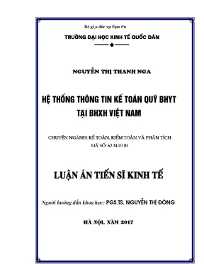 Hệ thống thông tin kế toán quỹ bảo hiểm y tế tại bảo hiểm xã hội việt nam