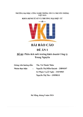 Phân tích môi trường kinh doanh công ty trung nguyên