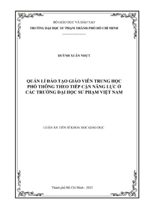 Quản lí đào tạo giáo viên trung học phổ thông theo tiếp cận năng lực ở các trường đại học sư phạm việt nam