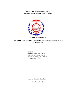 Scientific research employee engagement after the covid 19 pandemic a case in hai phong d