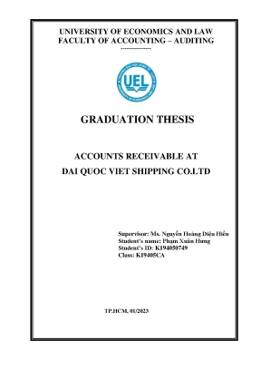 Accounts receivable at r ndai quoc viet shipping co ltd