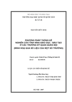 Phương pháp thống kê nghiên cứu tình hình giáo dục đào tạo ở các trường sỹ quan quân đội