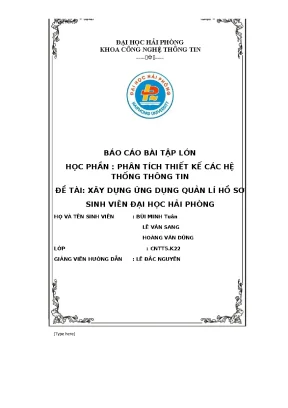 Đề tài xây dựng ứng dụng quản lí hồ sơ sinh viên đại học hải phòng