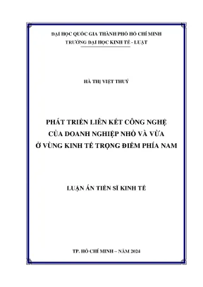 Phát triển liên kết công nghệ của doanh nghiệp nhỏ và vừa ở vùng kinh tế trọng điểm phía nam