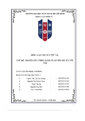 Luật sở hữu trí tuệ chủ đề nghiên cứu tổng quan về quyền sở hữu trí tuệ