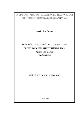 Biến đổi lối sống của cư dân đà nẵng trong bối cảnh phát triển du lịch