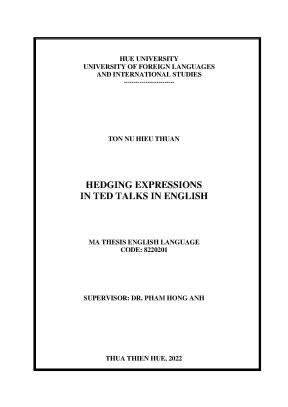 Hedging expressions in ted talks in english diễn đạt rào đón trong các bài diễn thuyết ted bằng tiếng anh