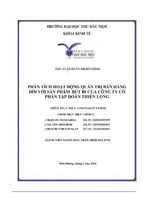 Phân tích hoạt động quản trị bán hàng đối với sản phẩm bút bi của công ty cổ phần tập đoàn thiên long