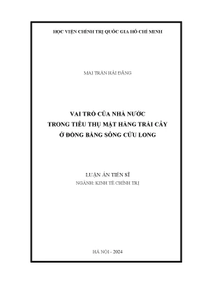 Vai trò của nhà nước trong tiêu thụ mặt hàng trái cây ở đồng bằng sông cửu long