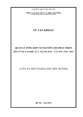 Quản lý tổng hợp tài nguyên cho phát triển bền vững tại khu vực thanh sơn tân sơn phú thọ