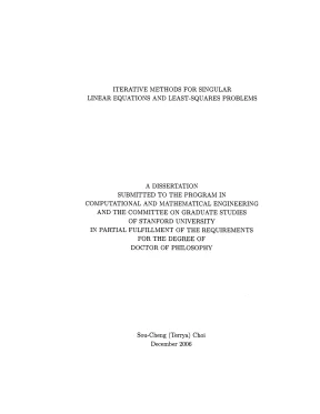 Luận án tiến sĩ iterative methods for singular linear equations and least squares problems
