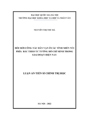 Đổi mới công tác dân vận ở các tỉnh miền núi phía bắc theo tư tưởng hồ chí minh trong giai đoạn hiện nay