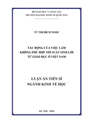 Tác động của việc làm không phù hợp tới suất sinh lời từ giáo dục ở việt nam