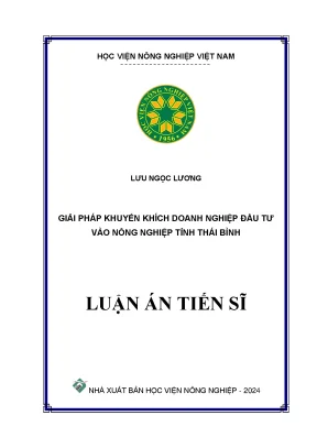 Giải pháp khuyến khích doanh nghiệp đầu tư vào nông nghiệp tỉnh thái bình