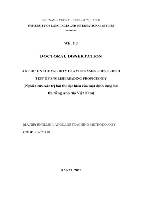 A study on the validity of a vietnamese developed test of english reading proficiency nghiên cứu xác trị bài thi đọc hiểu của một định dạng bài thi tiếng anh của việt nam