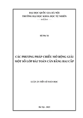 Các phương pháp chiếu mở rộng giải một số lớp bài toán cân bằng hai cấp