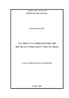 Tác động của chính sách học phí đến quản lý đào tạo cử nhân sư phạm