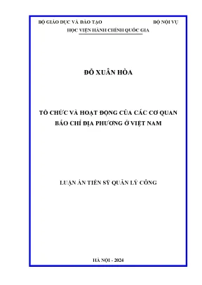 Tổ chức và hoạt động của các cơ quan báo chí địa phương ở việt nam