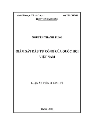 Luận văn giám sát đầu tư công của quốc hội việt nam