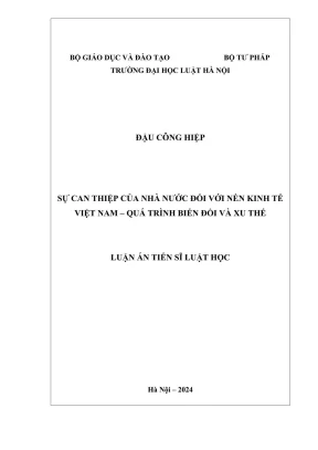 Luận án tiến sĩ luật học sự can thiệp của nhà nước đối với nền kinh tế việt nam quá trình biến đổi và xu thế