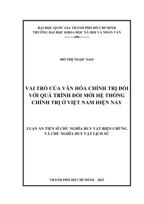 Luận án tiến sĩ vai trò của văn hóa chính trị đối với quá trình đổi mới hệ thống chính trị ở việt nam hiện nay