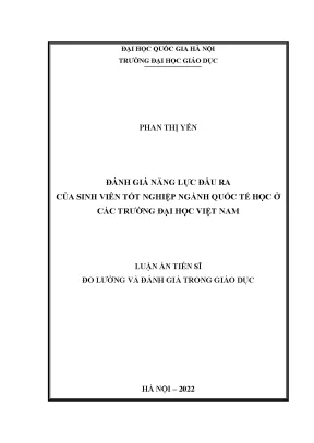 Đánh giá năng lực đầu ra của sinh viên tốt nghiệp ngành quốc tế học ở các trường đại học việt nam