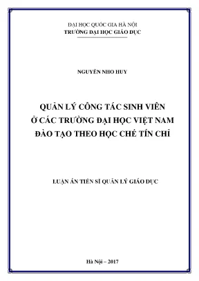 Quản lý công tác sinh viên ở các trường đại học việt nam đào tạo theo học chế tín chỉ