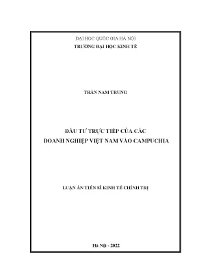 Đầu tư trực tiếp của các doanh nghiệp việt nam vào campuchia