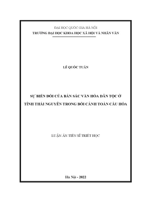 Sự biến đổi của bản sắc văn hóa dân tộc ở tỉnh thái nguyên trong bối cảnh toàn cầu hóa