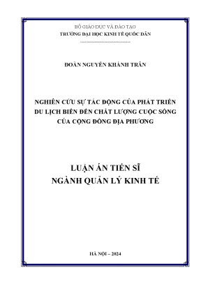 Luận án tiến sĩ nghiên cứu sự tác động của phát triển du lịch biển đến chất lượng cuộc sống của cộng đồng địa phương