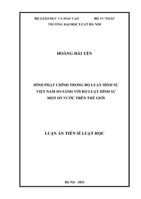 Hình phạt chính trong bộ luật hình sự việt nam so sánh với bộ luật hình sự mọt số nước trên thế giới
