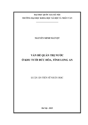 Vấn đề quản trị nước ở khu tưới đức hòa tỉnh long an