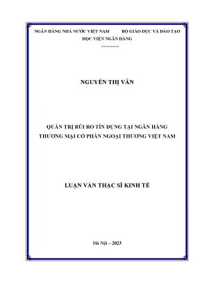 Quản trị rủi ro tín dụng tại ngân hàng thương mại cổ phần ngoại thương việt nam