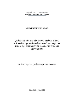 Quản trị rủi ro tín dụng khách hàng cá nhân tại ngân hàng thương mại cổ phần đại chúng việt nam chi nhánh quy nhơn