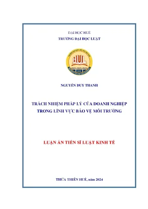 Trách nhiệm pháp lý của doanh nghiệp trong lĩnh vực bảo vệ môi trường