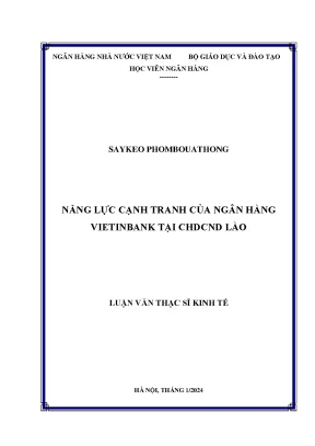 Năng lực cạnh tranh của ngân hàng vietinbank tại chdcnd lào