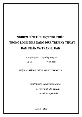 Nghiên cứu tích hợp tri thức trong logic khả năng dựa trên kỹ thuật đàm phán và tranh luận