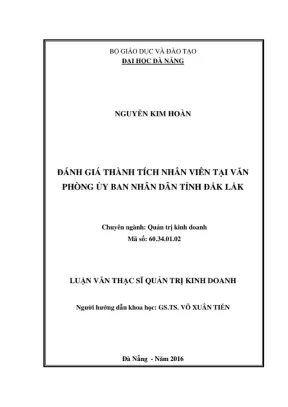 Luận văn thạc sĩ đánh giá thành tích nhân viên tại văn phòng ủy ban nhân dân tỉnh đắk lắk