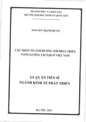 Các nhân tố ảnh hưởng tới phát triển năng lượng tái tạo ở việt nam