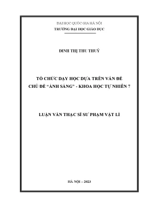 Tổ chức dạy học dựa trên vấn đề chủ đề ánh sáng khoa học tự nhiên 7