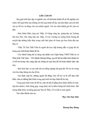 Luận văn thạc sĩ giải pháp nâng cao hiệu quả hoạt động tín dụng bán lẻ tại ngân hàng tmcp đầu tư và phát triển việt nam chi nhánh dương đông