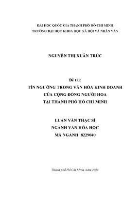 Tín ngưỡng trong văn hóa kinh doanh của cộng đồng người hoa tại thành phố hồ chí minh