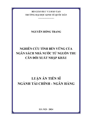 Nghiên cứu tính bền vững của ngân sách nhà nước từ nguồn thu cân đối xuất nhập khẩu