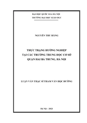 Thực trạng hướng nghiệp tại các trường thcs quận hai bà trưng hà nội