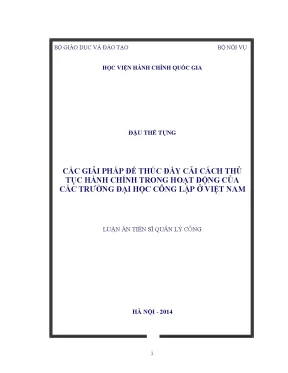 Các giải pháp để thúc đẩy cải cách thủ tục hành chính trong hoạt động của các trường đại học công lập ở việt nam