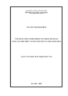 Ứng dụng công nghệ thông tin trong đánh giá năng lực đọc hiểu văn bản truyện của học sinh lớp 4
