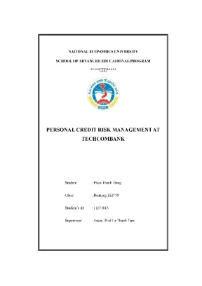 Personal credit risk management at techcombank