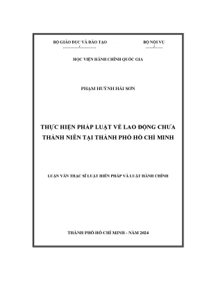 Thực hiện pháp luật về lao động chưa thành niên tại thành phố hồ chí minh